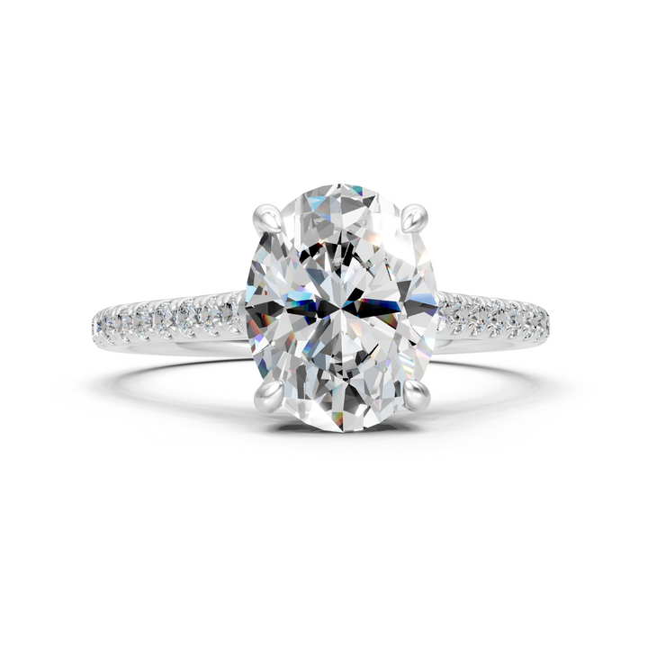 Moissanite or Lab-Grown Solitaire 1ct Oval Diamond Classic Engagement Ring - 1.22ct | 925 Silver