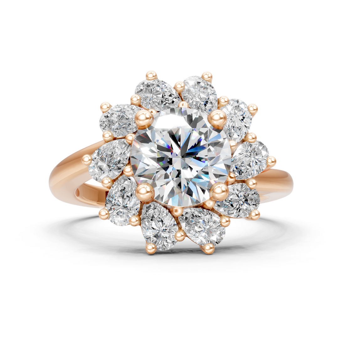 Lab-Grown or Natural Round Diamond Engagement Ring - 2.6ct | Gold, White Gold, Rose Gold, Silver