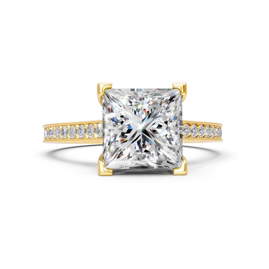 Moissanite or Lab-Grown Solitaire 1ct Princess Diamond Modern Style Engagement Ring - 1.24ct | 925 Silver