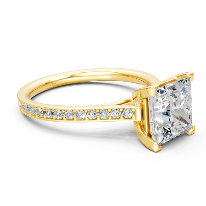 Moissanite or Lab-Grown Solitaire 1ct Princess Diamond Modern Style Engagement Ring - 1.24ct | 925 Silver