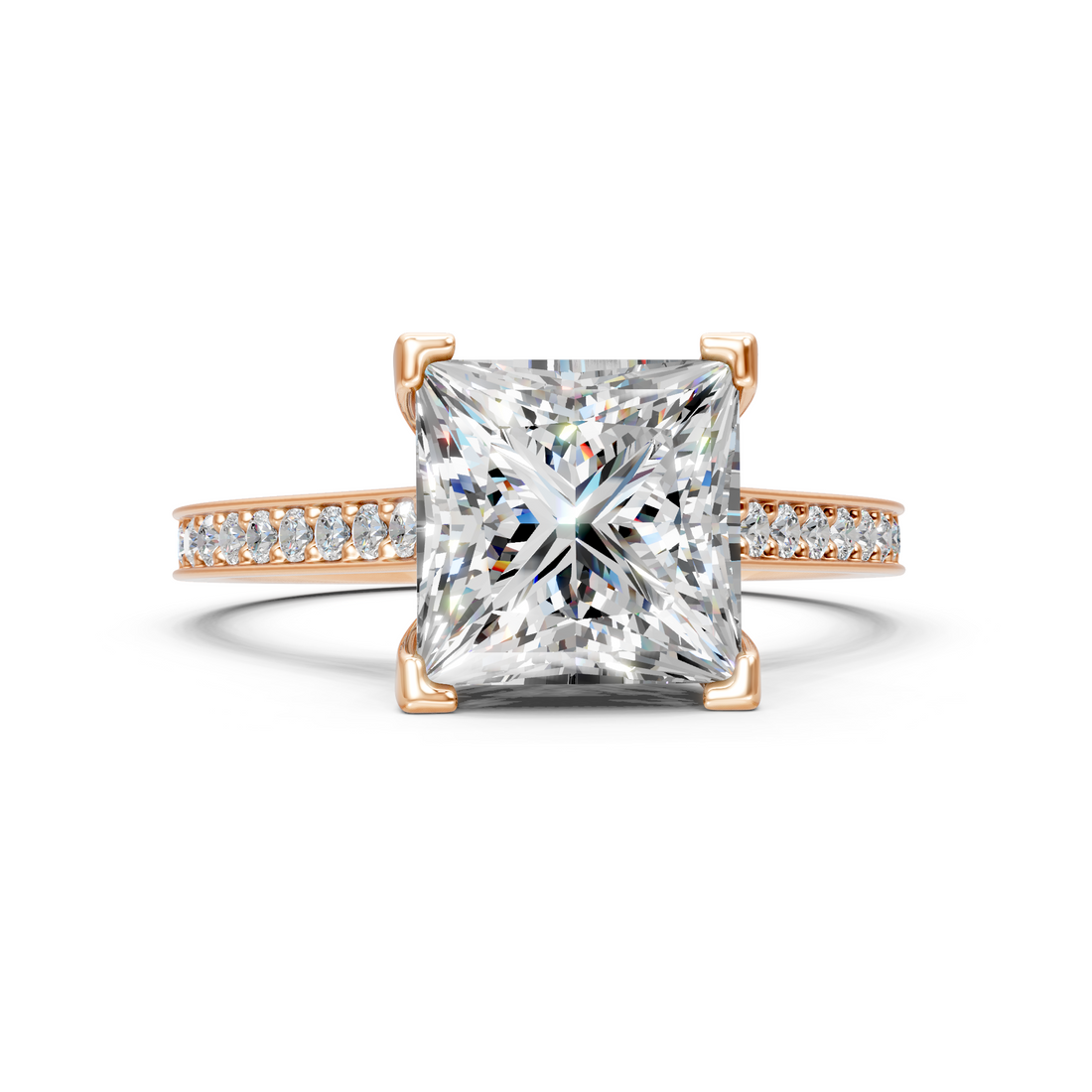 Moissanite or Lab-Grown Solitaire 1ct Princess Diamond Modern Style Engagement Ring - 1.24ct | 925 Silver