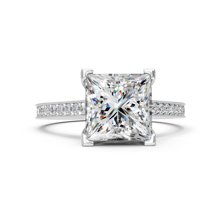 Moissanite or Lab-Grown Solitaire 1ct Princess Diamond Modern Style Engagement Ring - 1.24ct | 925 Silver