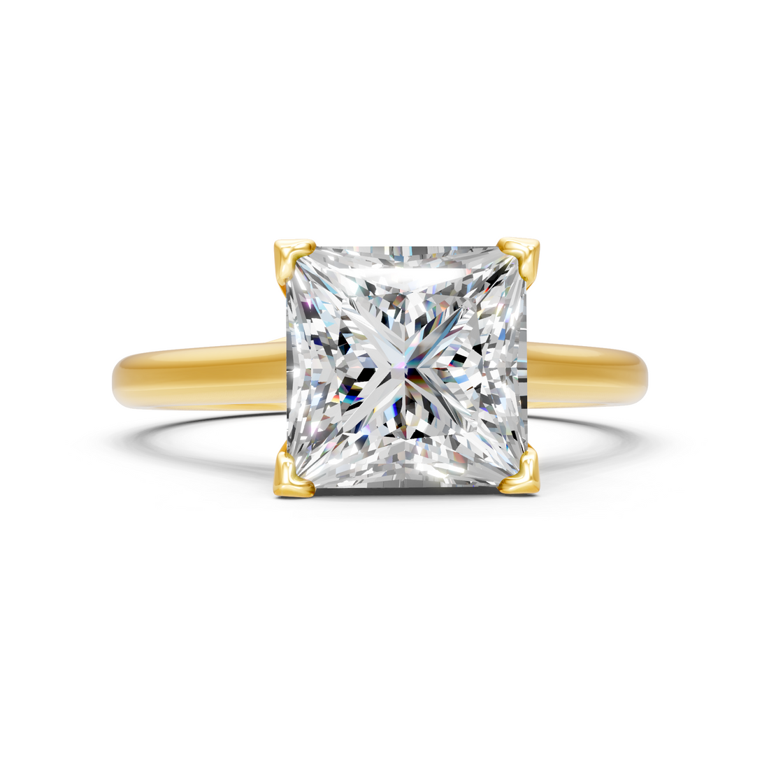 Moissanite or Lab-Grown Solitaire 1ct Princess Diamond Statement Ring - 1ct | 925 Silver