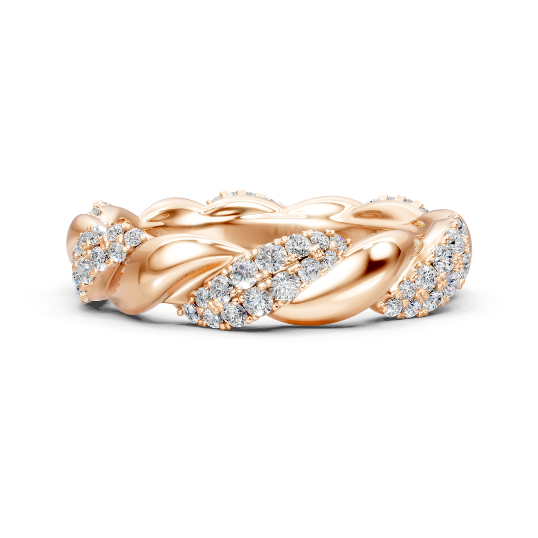 Lab-Grown or Natural Round Diamond Fashion Ring Band - 0.49ct | Gold, White Gold, Rose Gold, Silver