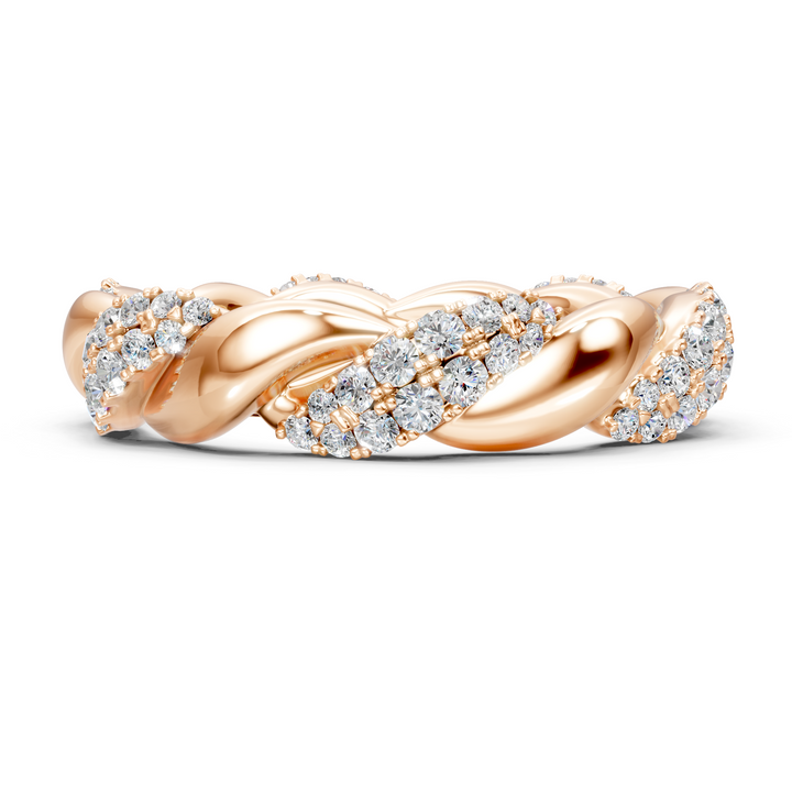 Lab-Grown or Natural Round Diamond Fashion Ring Band - 0.49ct | Gold, White Gold, Rose Gold, Silver