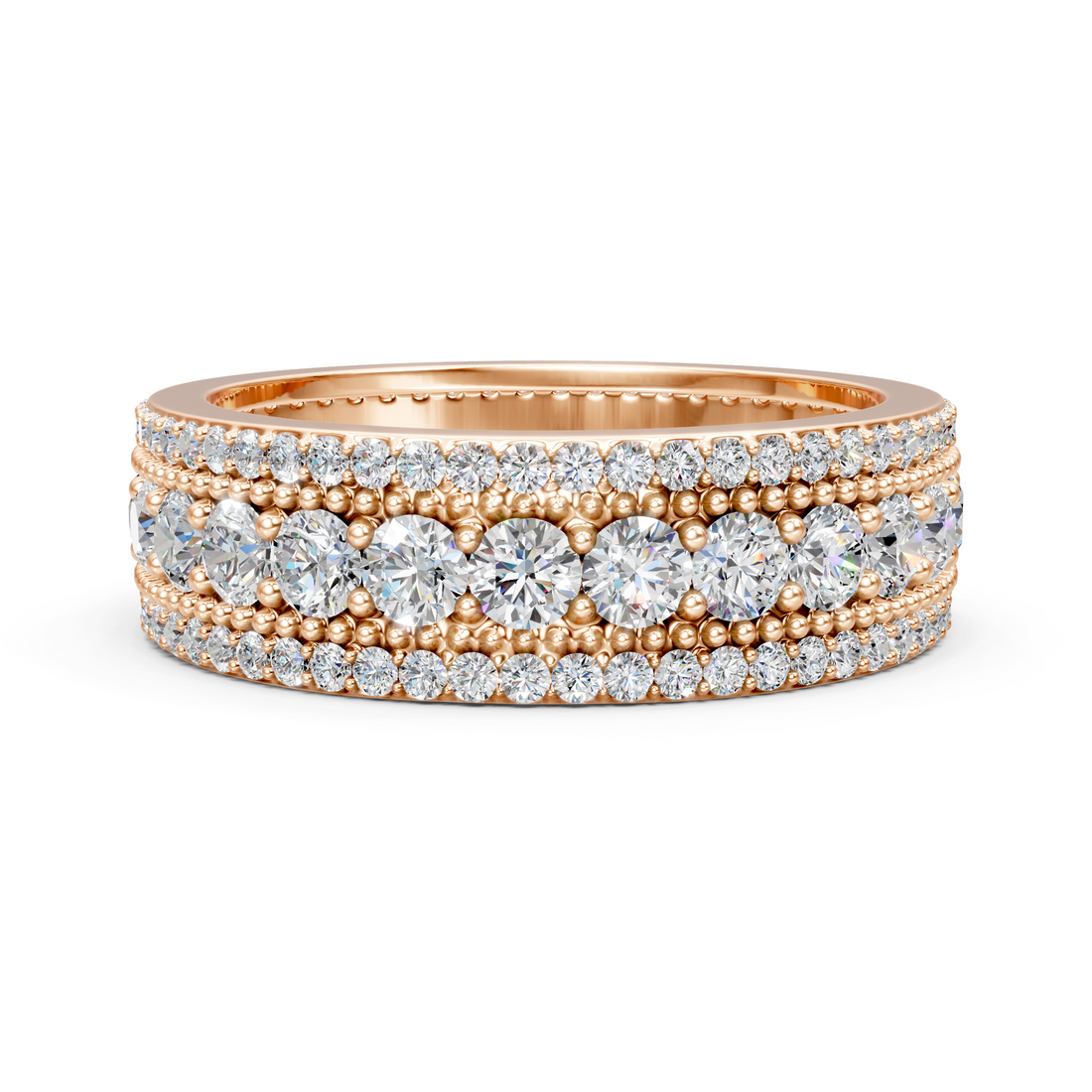 Lab-Grown or Natural Round Diamond Eternity Ring Band - 1.86ct | Gold, White Gold, Rose Gold, Silver