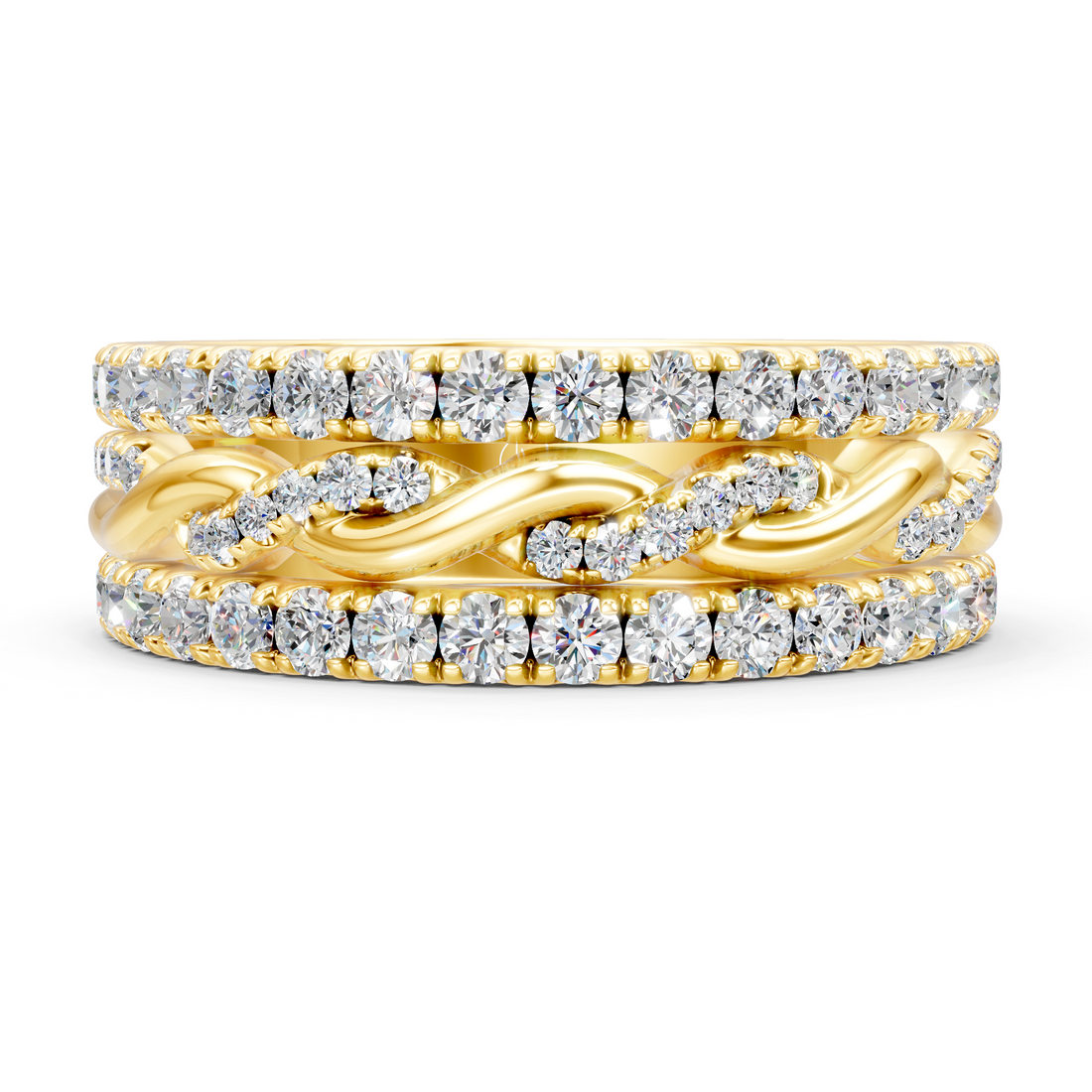 Lab-Grown or Natural Round Diamond Eternity Ring Band - 1.41ct | Gold, White Gold, Rose Gold, Silver