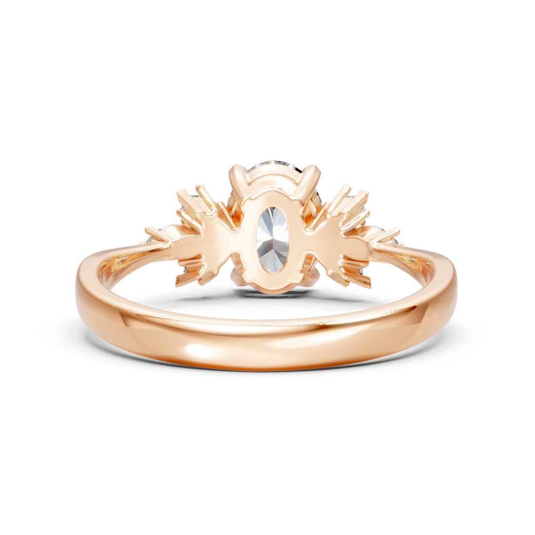 Lab-Grown or Natural Solitaire Oval and Marquise Diamond Engagement Ring - 1.30ct | Gold, White Gold, Rose Gold, Silver