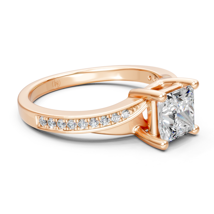 Lab-Grown or Natural Solitaire Princess Diamond Engagement Ring - 1.02ct | Gold, White Gold, Rose Gold, Silver