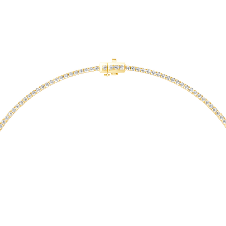 Lab-Grown or Natural Round Diamond Queen Necklace with Pear Diamond Center - 4.53ct | Gold, White Gold, Rose Gold, Silver