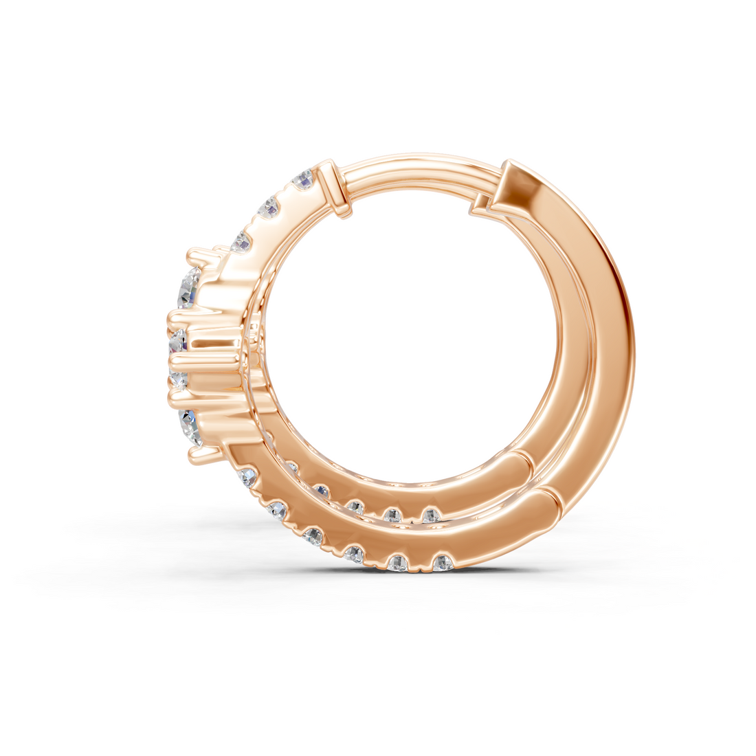 Lab-Grown or Natural Round Diamond Hoop Earrings - 0.54ct | Gold, White Gold, Rose Gold, Silver