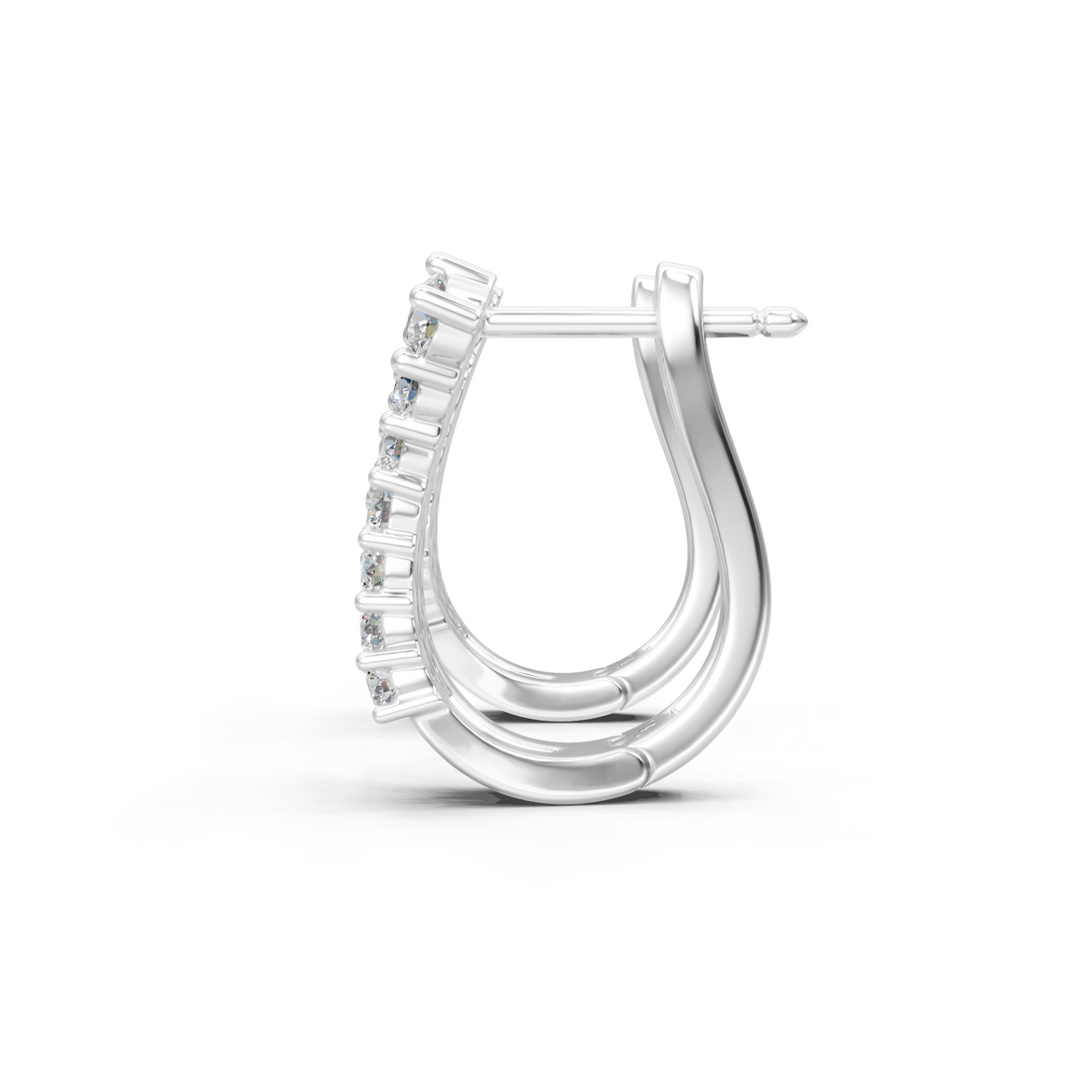 Lab-Grown or Natural Round Diamond Hoop Earrings - 1.23ct | Gold, White Gold, Rose Gold, Silver