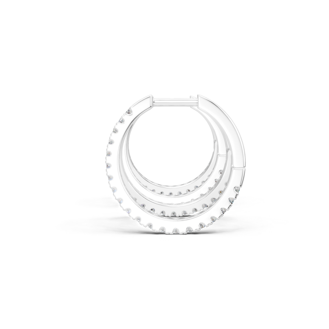 Lab-Grown or Natural Round Diamond Hoop Earrings - 0.64ct | Gold, White Gold, Rose Gold, Silver