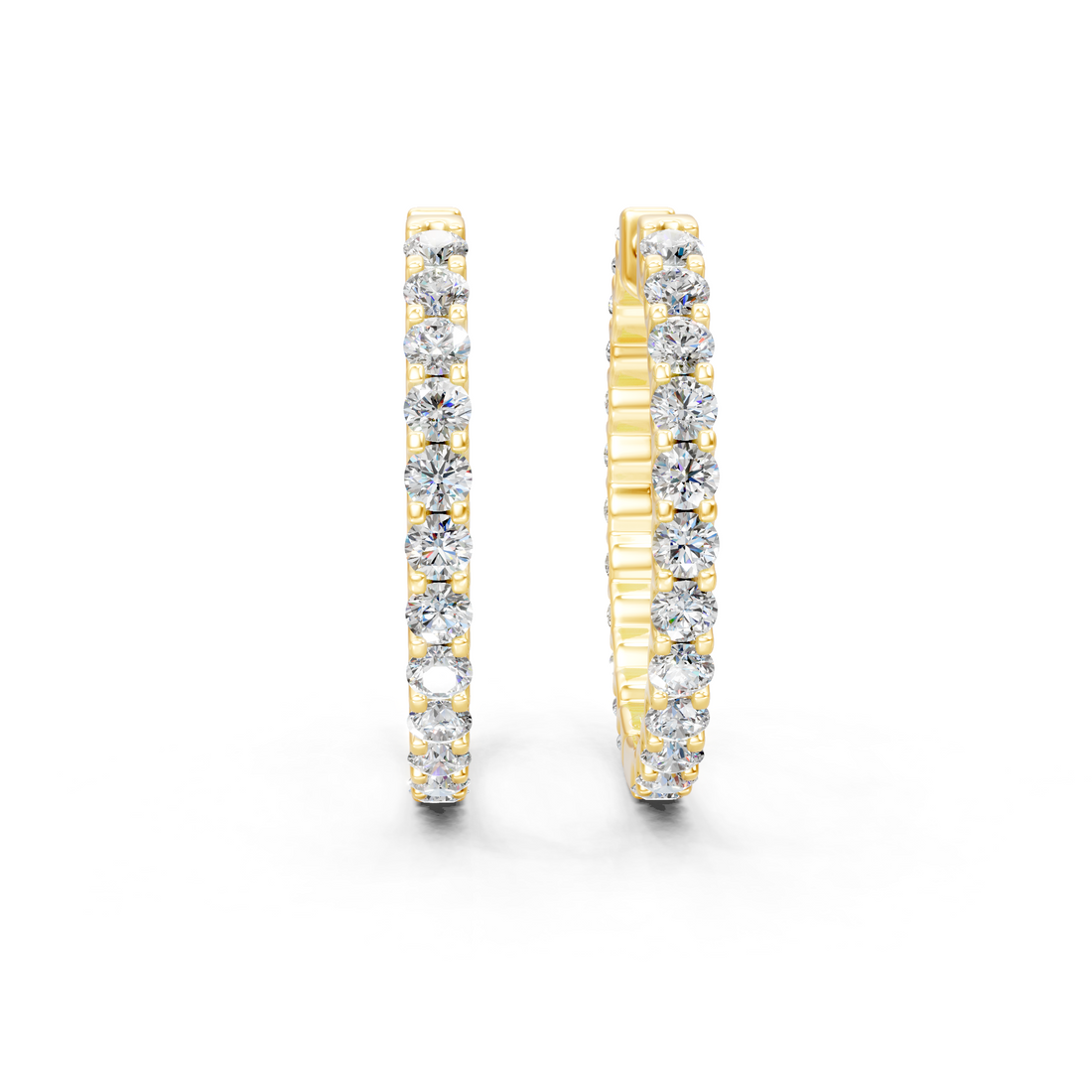 Lab-Grown or Natural Round Diamond Hoop Earrings - 1.44ct | Gold, White Gold, Rose Gold, Silver