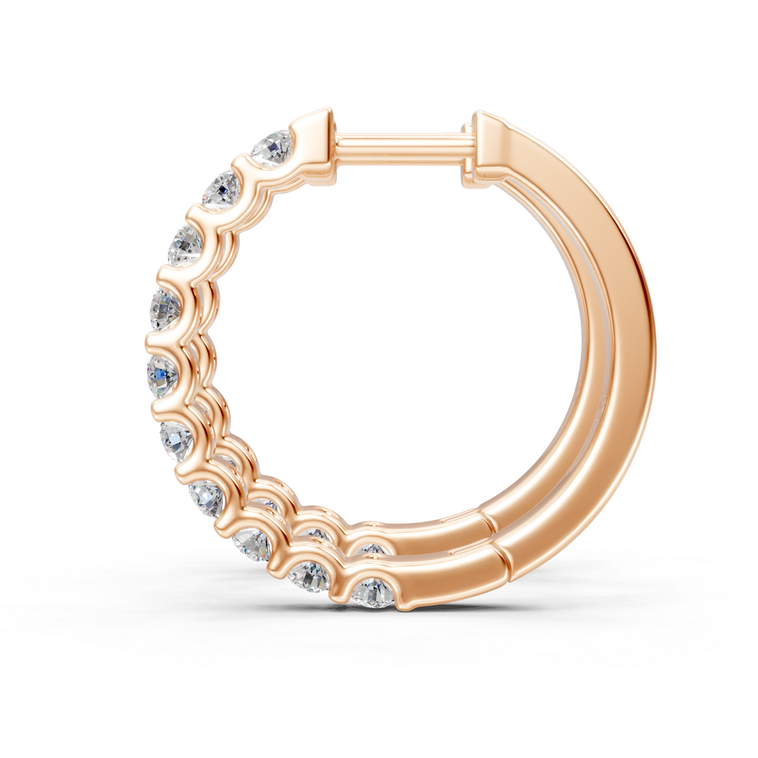 Lab-Grown or Natural Round Diamond Hoop Earrings - 0.6ct | Gold, White Gold, Rose Gold, Silver