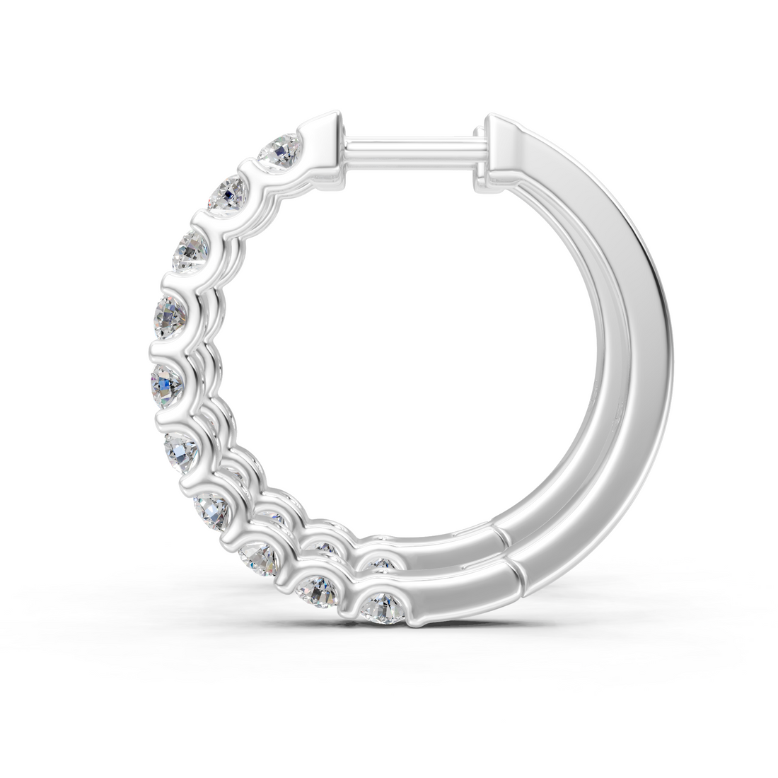 Lab-Grown or Natural Round Diamond Hoop Earrings - 0.6ct | Gold, White Gold, Rose Gold, Silver