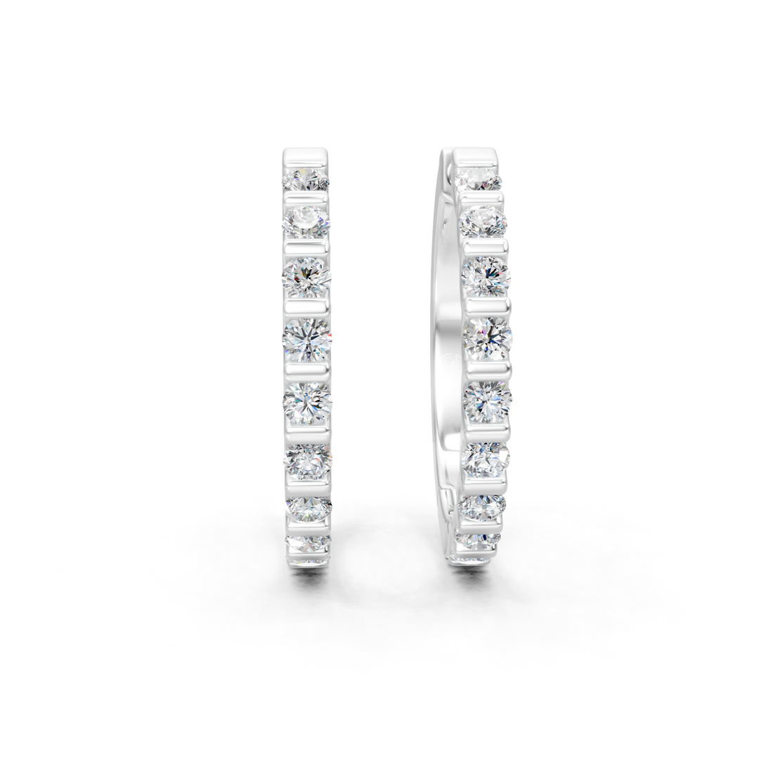 Lab-Grown or Natural Round Diamond Hoop Earrings - 0.6ct | Gold, White Gold, Rose Gold, Silver