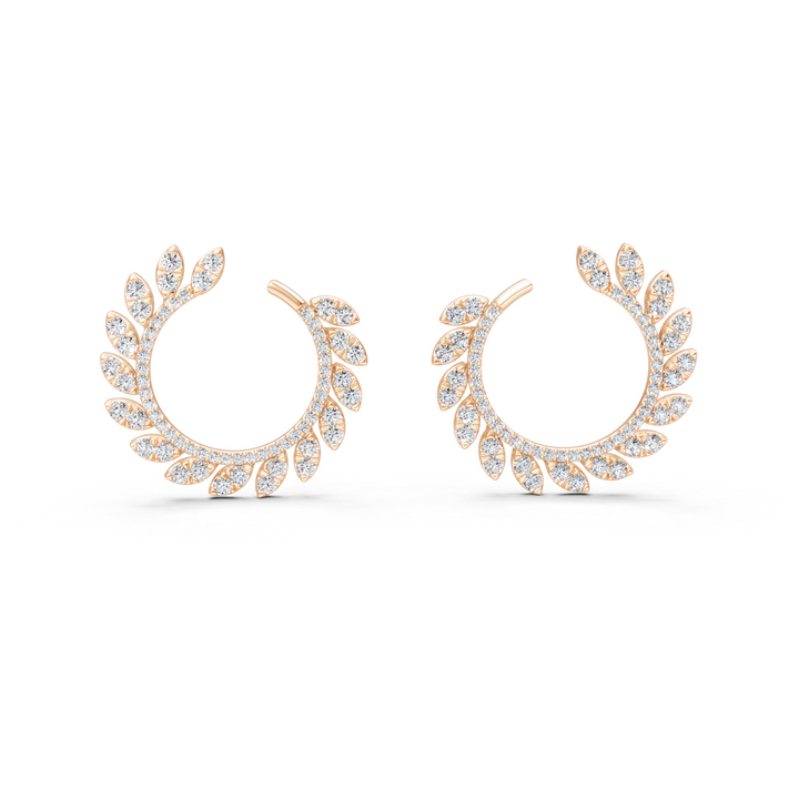 Lab-Grown or Natural Round Diamond Stylish Ear Climbers - 3.12ct | Gold, White Gold, Rose Gold, Silver