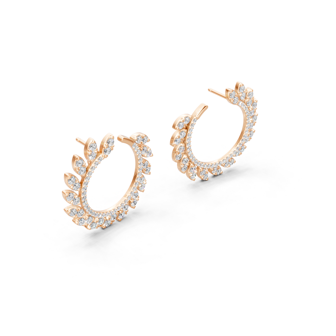 Lab-Grown or Natural Round Diamond Stylish Ear Climbers - 3.12ct | Gold, White Gold, Rose Gold, Silver