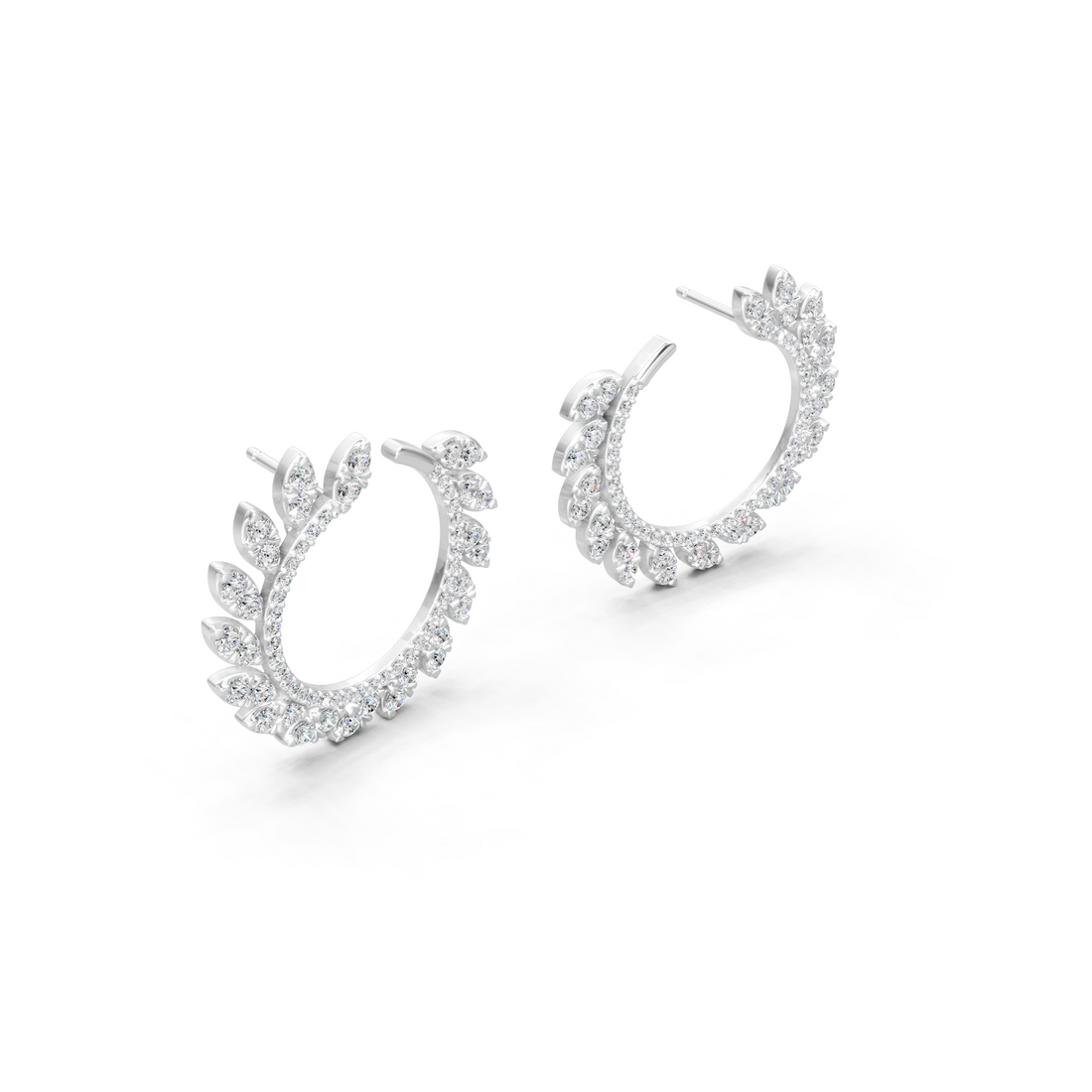 Lab-Grown or Natural Round Diamond Stylish Ear Climbers - 3.12ct | Gold, White Gold, Rose Gold, Silver