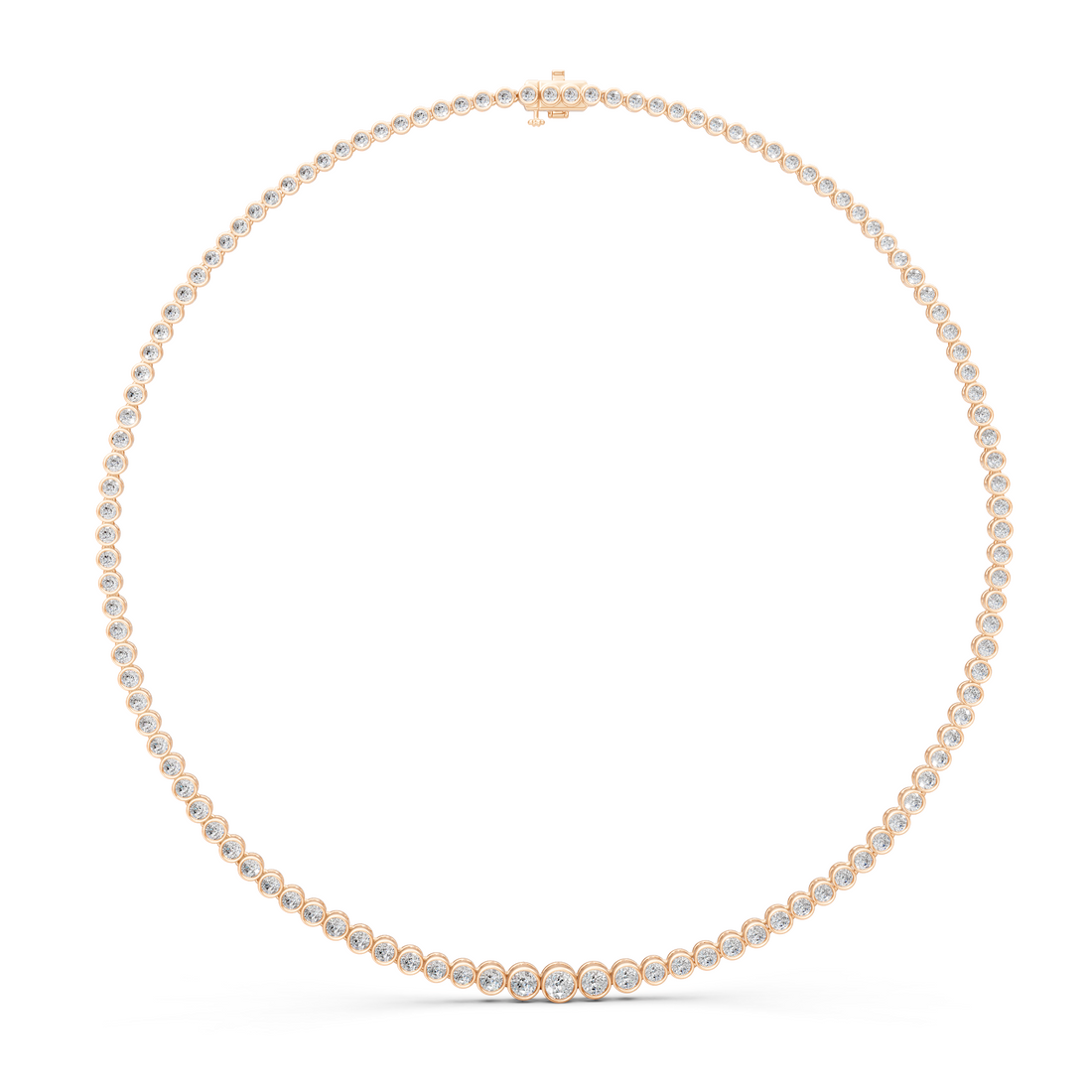 Lab-Grown or Natural Round Diamond Tennis Necklace - 11.13ct | Gold, White Gold, Rose Gold, Silver