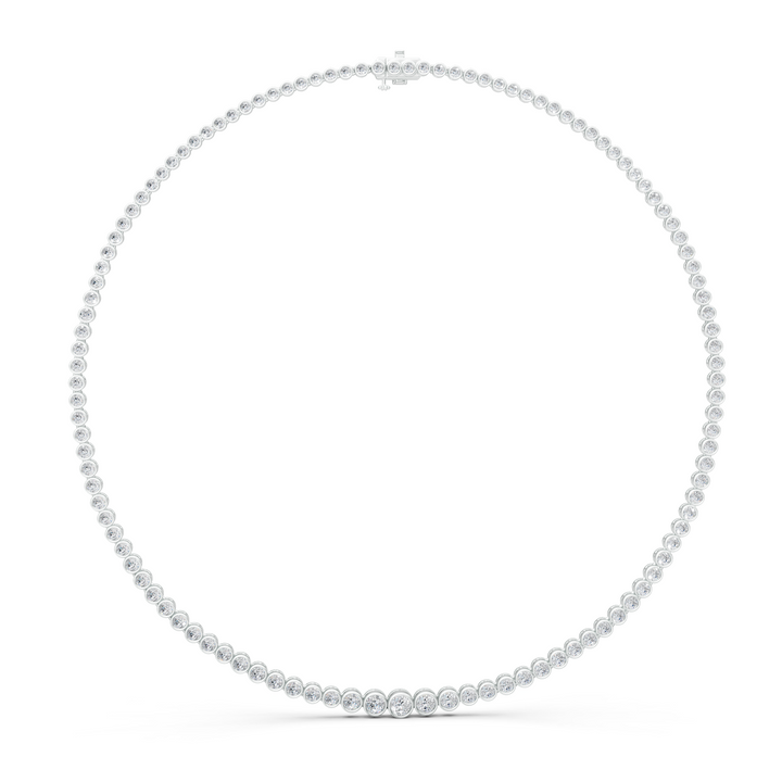 Lab-Grown or Natural Round Diamond Tennis Necklace - 11.13ct | Gold, White Gold, Rose Gold, Silver