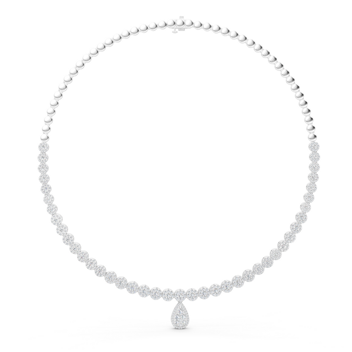 Lab-Grown or Natural Round Diamond Cluster Necklace - 8.03ct | Gold, White Gold, Rose Gold, Silver