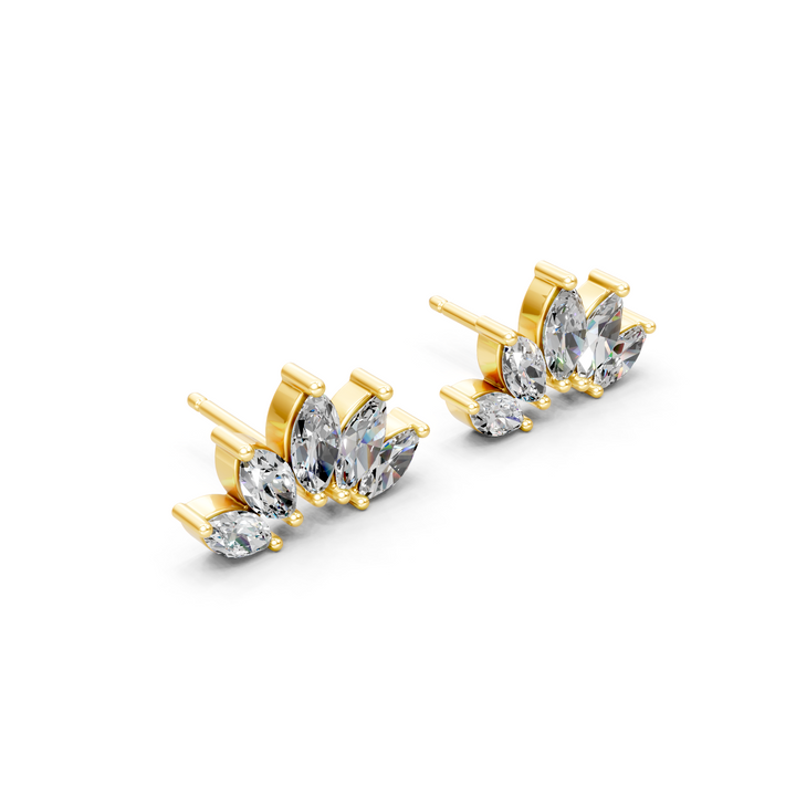Moissanite or Lab-Grown Marquise Diamond Minimal Stud Earrings - 2.79ct | 925 Silver