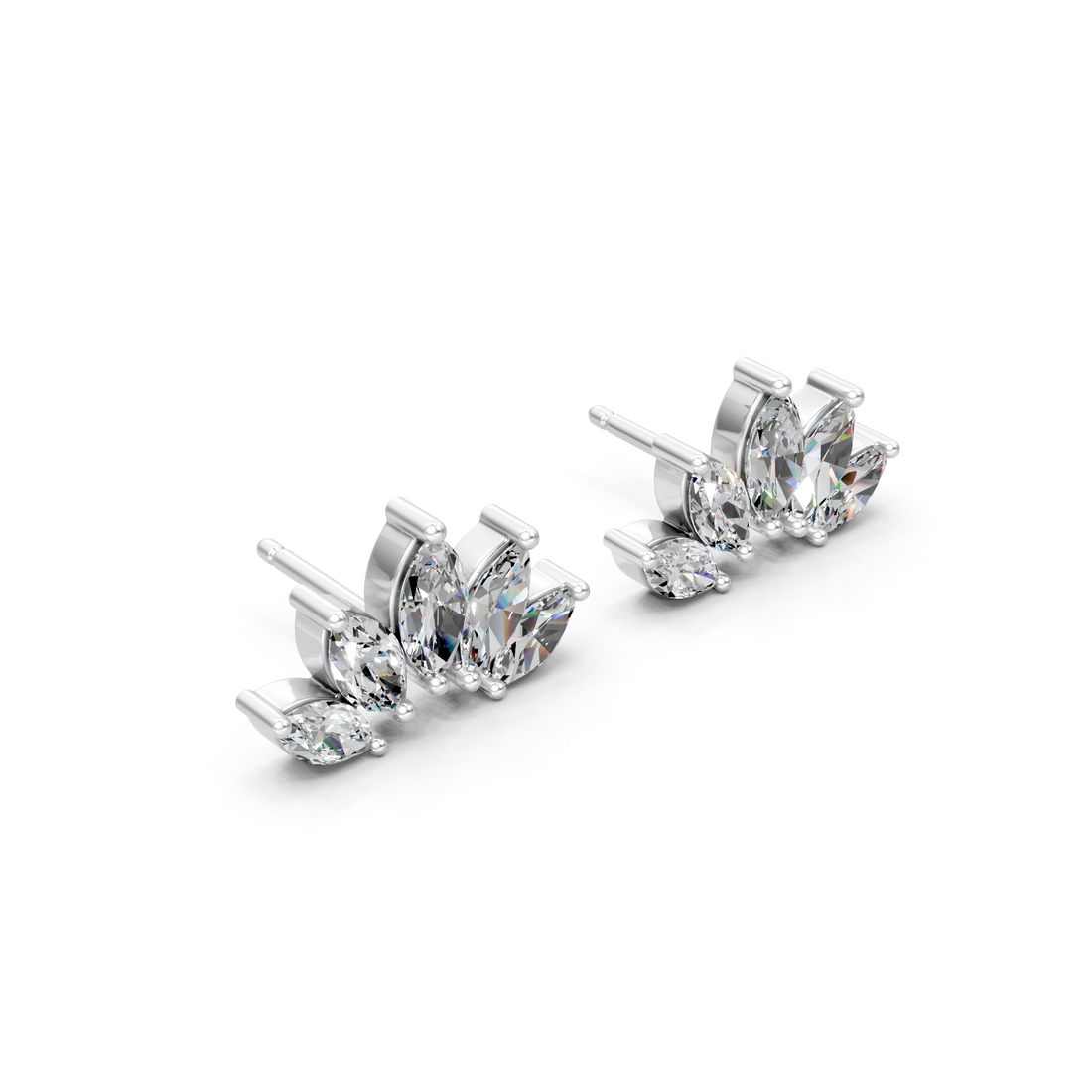 Lab-Grown or Natural Marquise Diamond Minimal Studs Earrings - 2.79ct | Gold, White Gold, Rose Gold, Silver