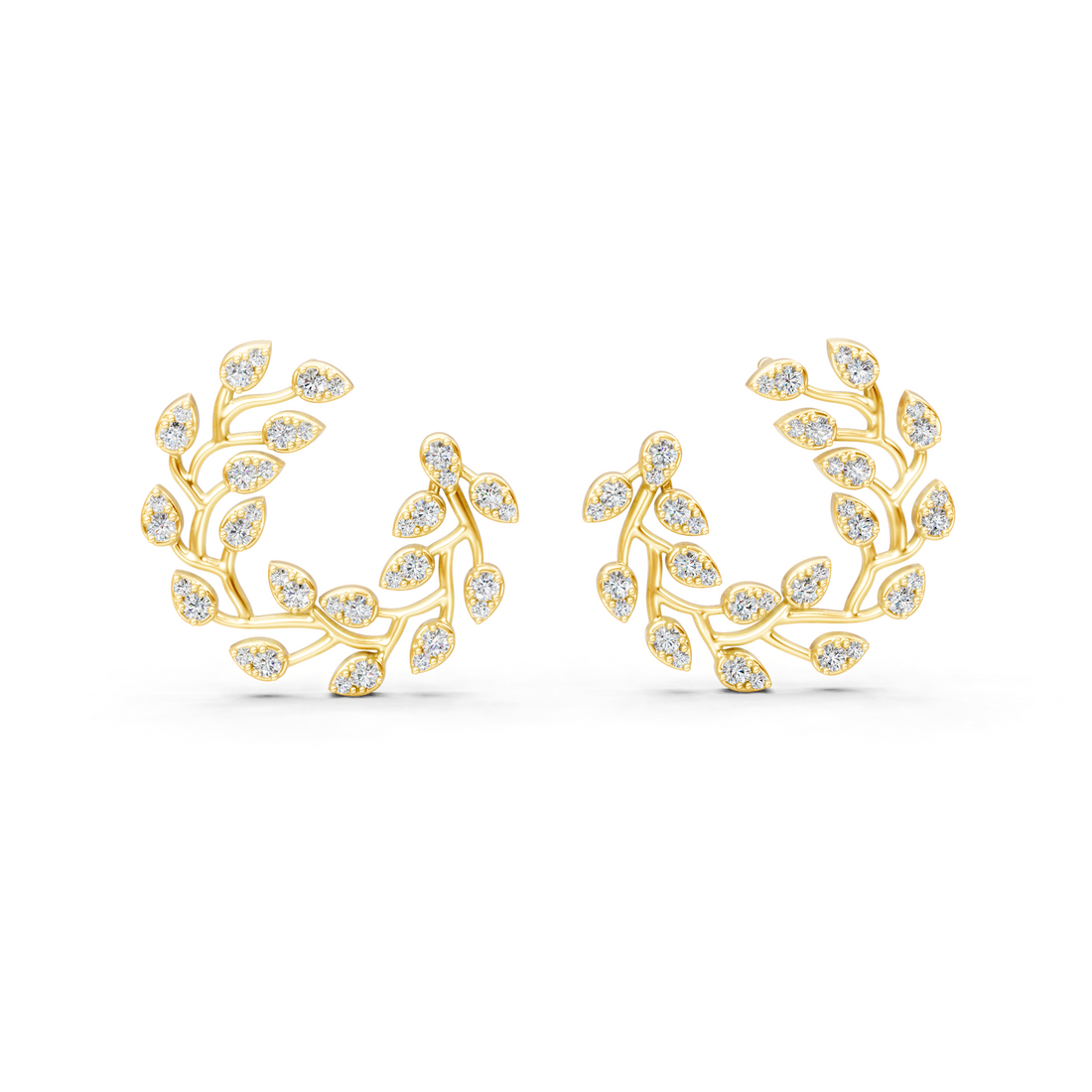 Lab-Grown or Natural Round Diamond Unique Ear Climbers - 0.58ct | Gold, White Gold, Rose Gold, Silver