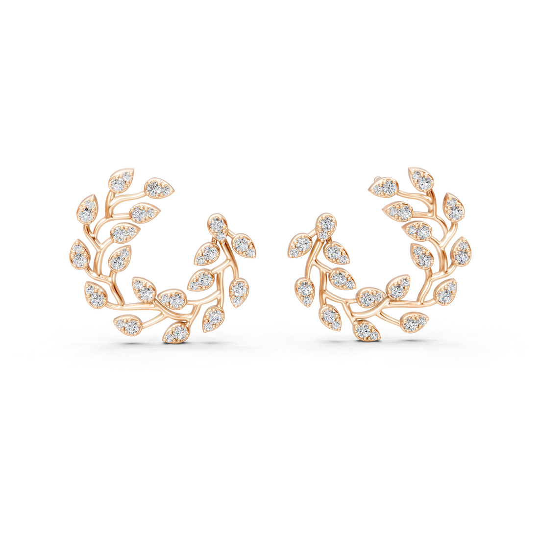 Lab-Grown or Natural Round Diamond Unique Ear Climbers - 0.58ct | Gold, White Gold, Rose Gold, Silver