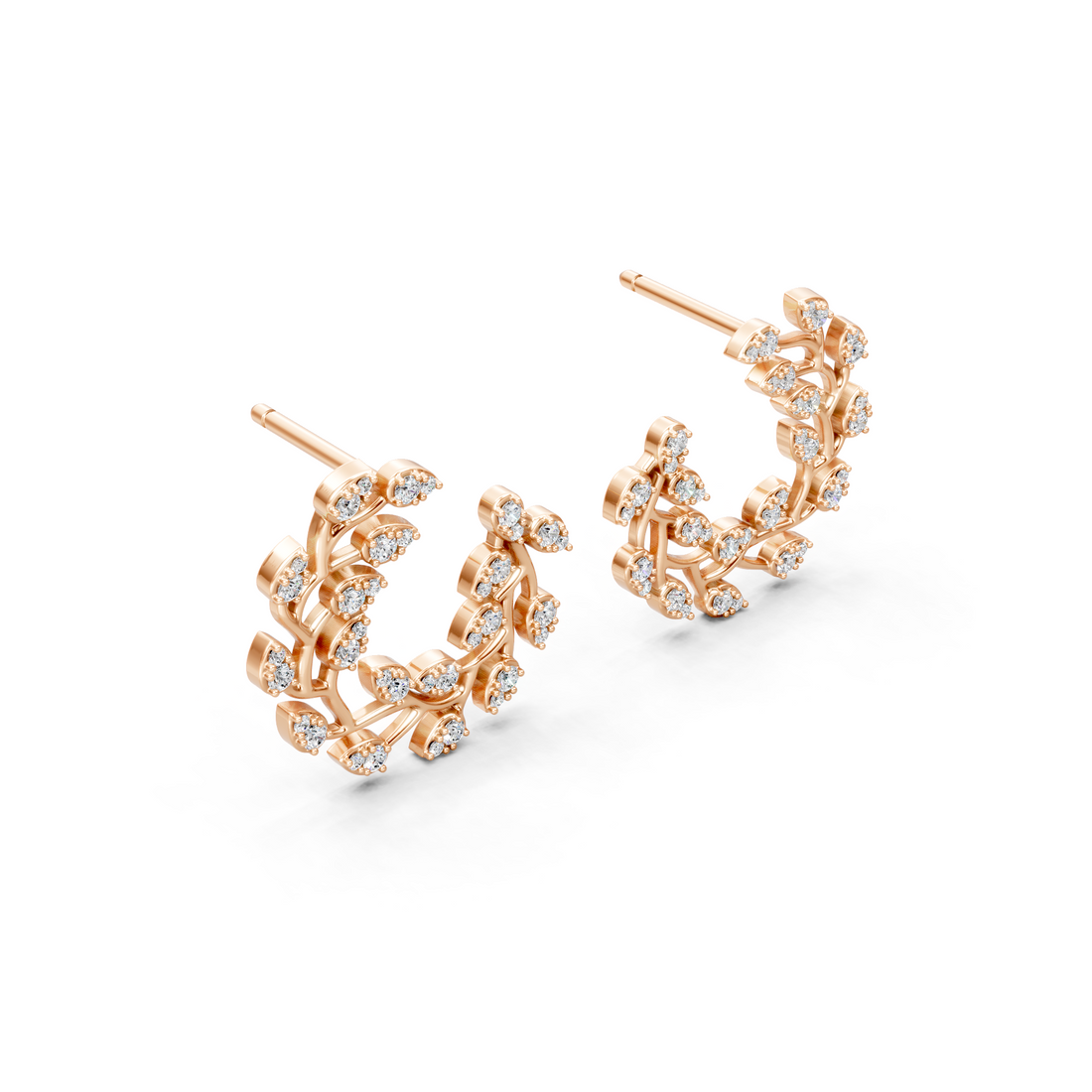 Lab-Grown or Natural Round Diamond Unique Ear Climbers - 0.58ct | Gold, White Gold, Rose Gold, Silver