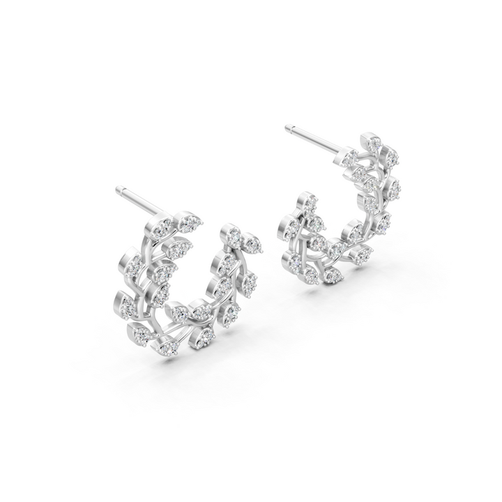 Lab-Grown or Natural Round Diamond Unique Ear Climbers - 0.58ct | Gold, White Gold, Rose Gold, Silver