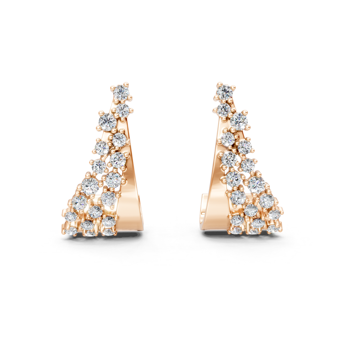 Lab-Grown or Natural Round Diamond Stylish Dangler Earrings - 2.52ct | Gold, White Gold, Rose Gold, Silver