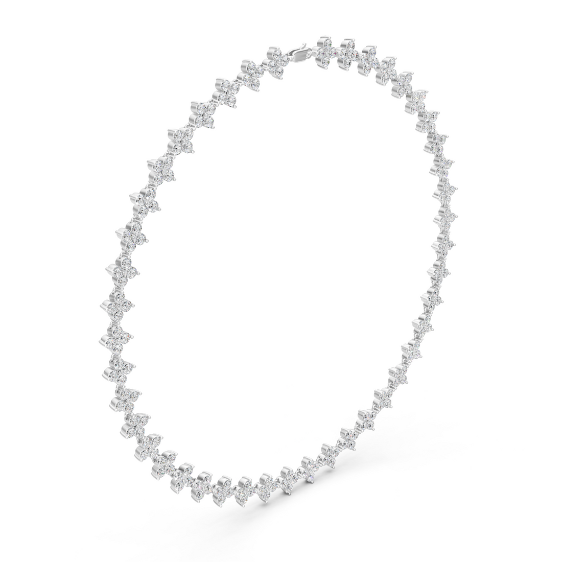 Lab-Grown or Natural Round Diamond Luxury Necklace - 19.80ct | Gold, White Gold, Rose Gold, Silver