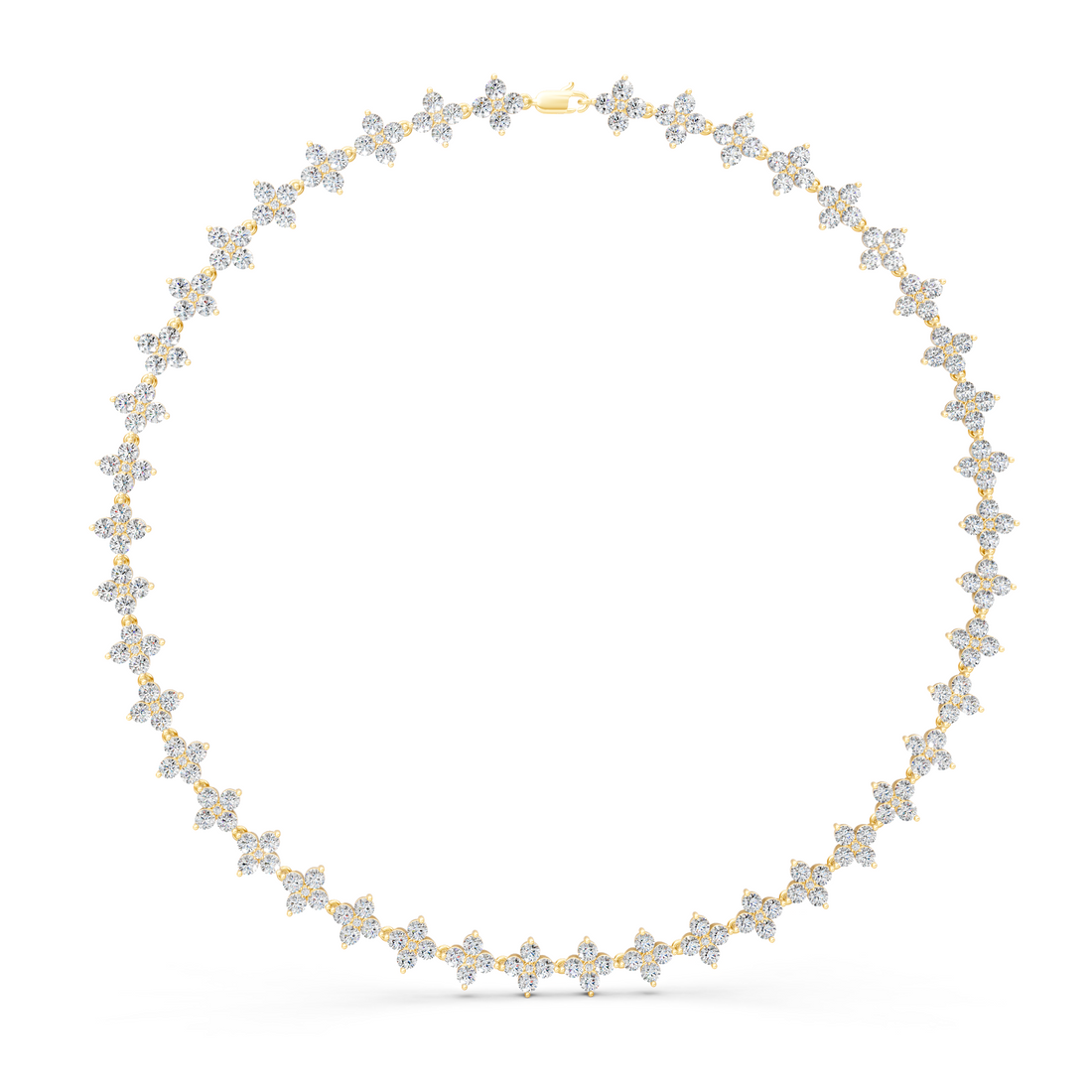 Lab-Grown or Natural Round Diamond Luxury Necklace - 19.80ct | Gold, White Gold, Rose Gold, Silver