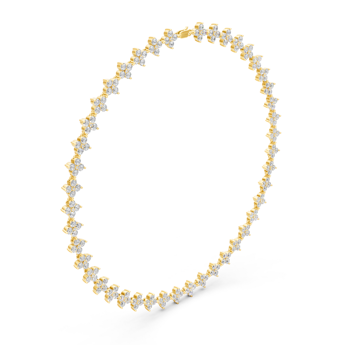 Lab-Grown or Natural Round Diamond Luxury Necklace - 19.80ct | Gold, White Gold, Rose Gold, Silver