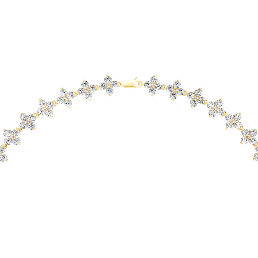 Lab-Grown or Natural Round Diamond Luxury Necklace - 19.80ct | Gold, White Gold, Rose Gold, Silver