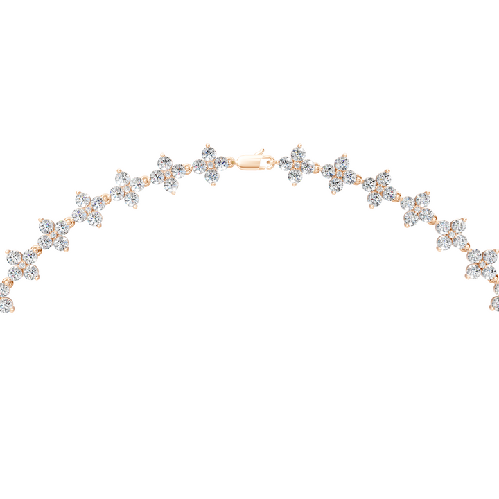 Lab-Grown or Natural Round Diamond Luxury Necklace - 19.80ct | Gold, White Gold, Rose Gold, Silver