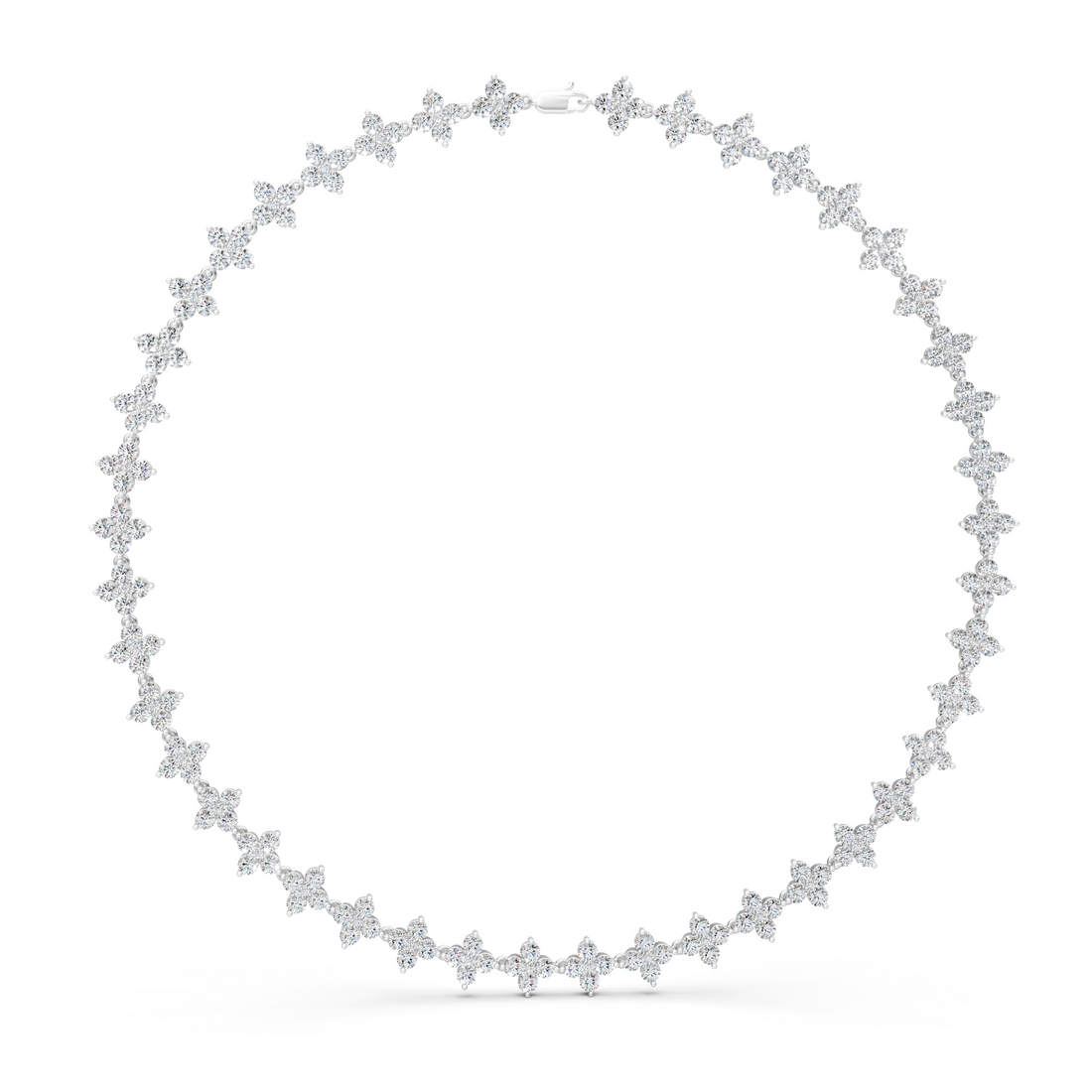 Lab-Grown or Natural Round Diamond Luxury Necklace - 19.80ct | Gold, White Gold, Rose Gold, Silver