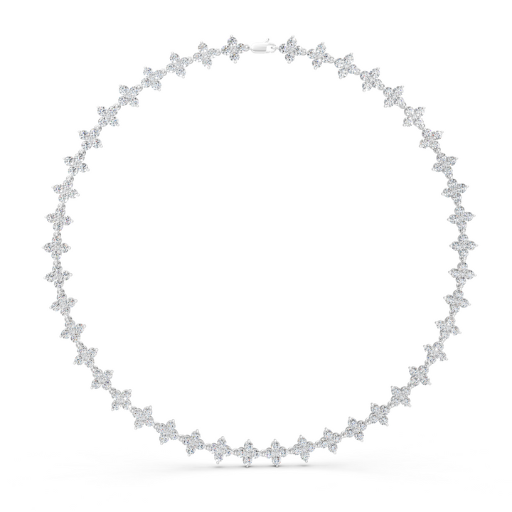 Lab-Grown or Natural Round Diamond Luxury Necklace - 19.80ct | Gold, White Gold, Rose Gold, Silver