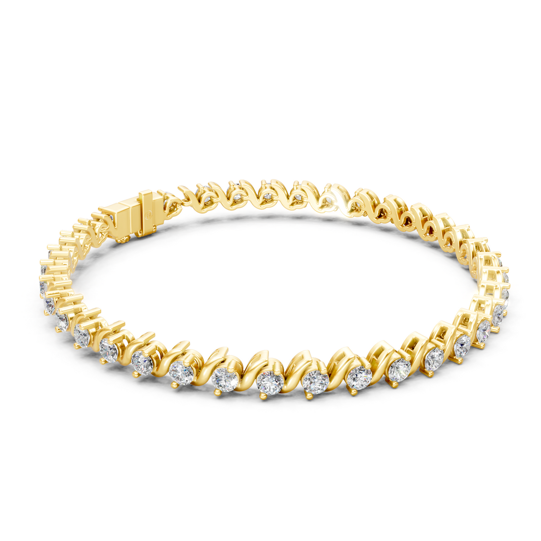 Lab-Grown or Natural Round Diamond Stylish Tennis Bracelet - 3.6ct | 7 Inch | Gold, White Gold, Rose Gold, Silver