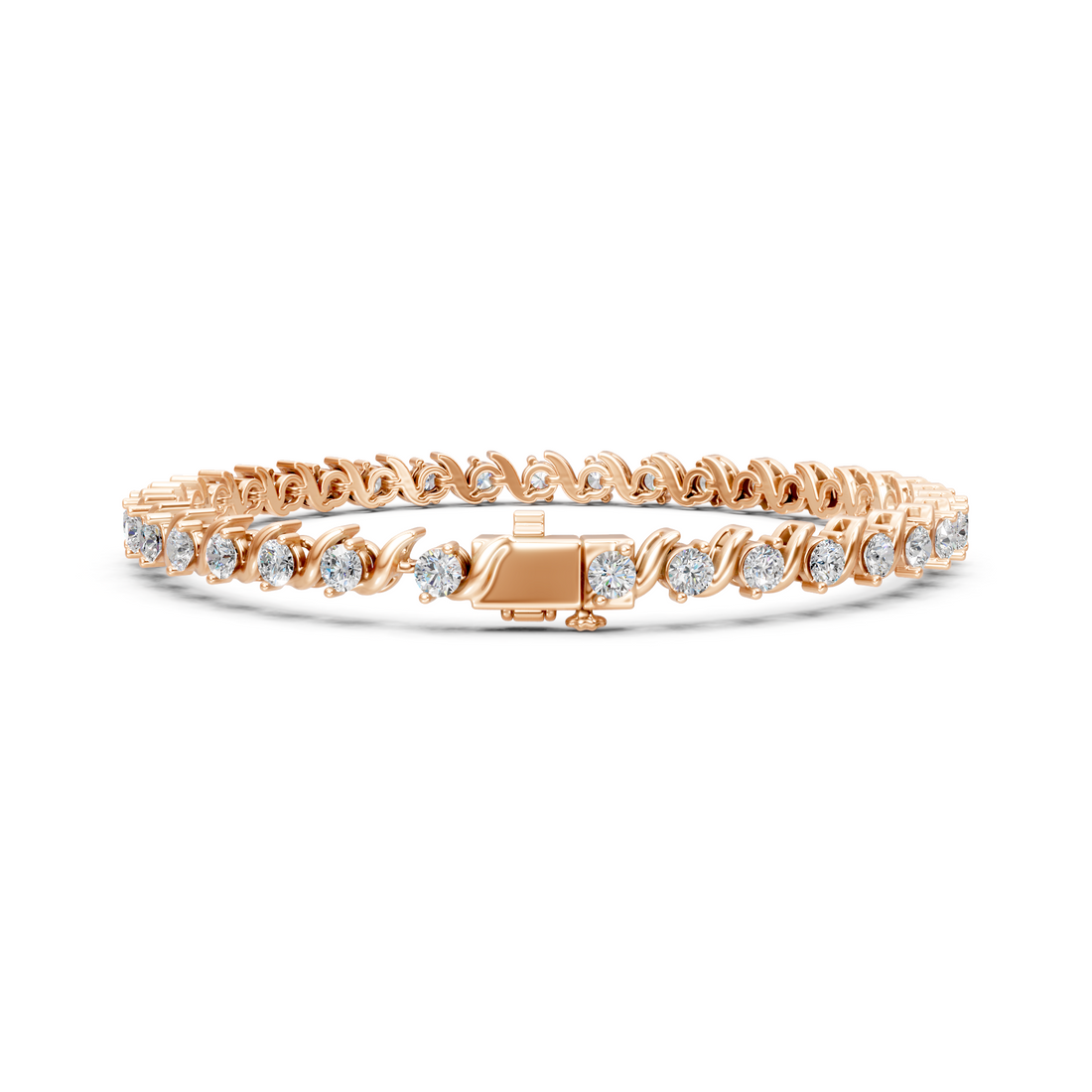 Lab-Grown or Natural Round Diamond Stylish Tennis Bracelet - 3.6ct | 7 Inch | Gold, White Gold, Rose Gold, Silver