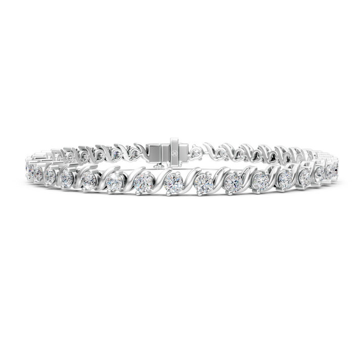 Lab-Grown or Natural Round Diamond Stylish Tennis Bracelet - 3.6ct | 7 Inch | Gold, White Gold, Rose Gold, Silver