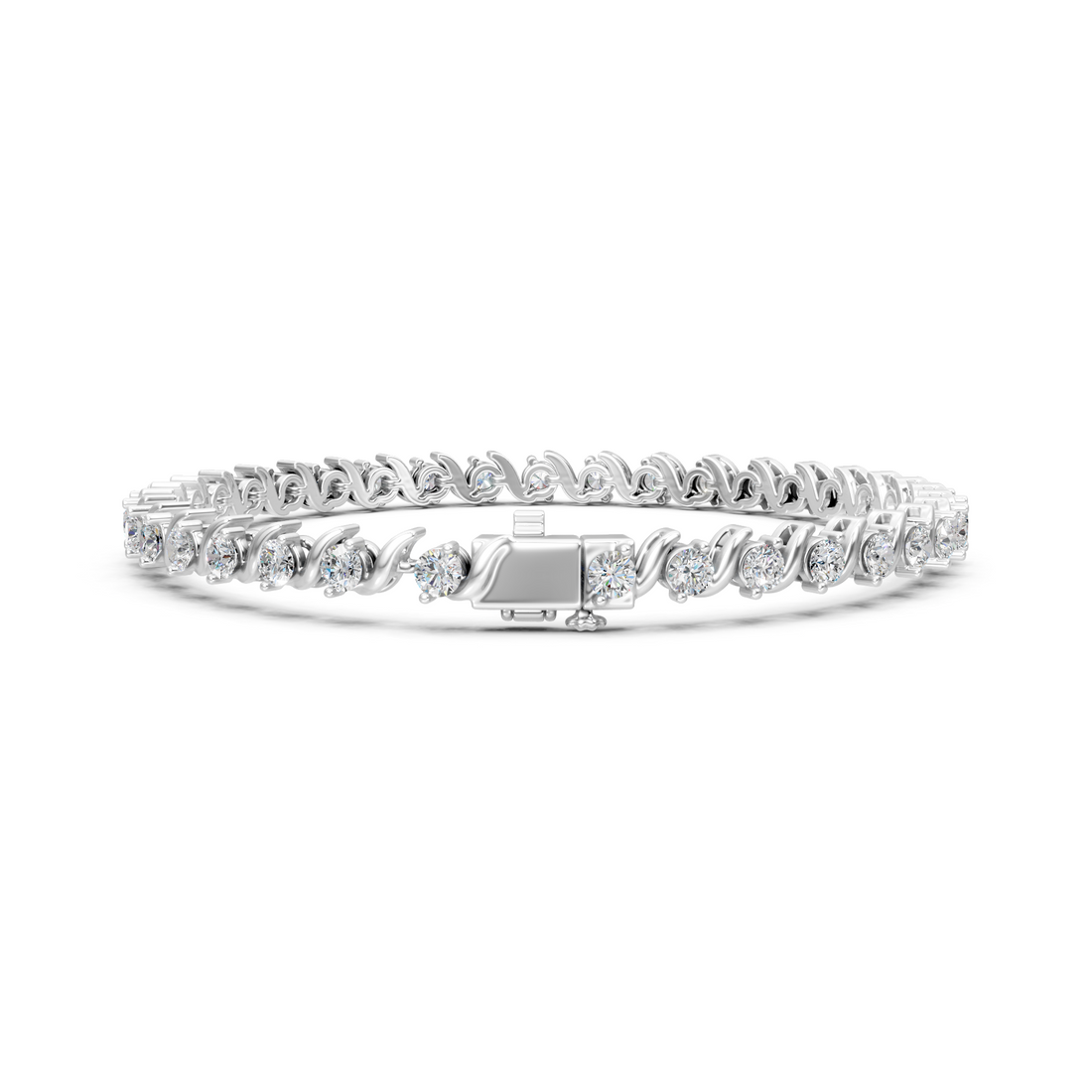 Lab-Grown or Natural Round Diamond Stylish Tennis Bracelet - 3.6ct | 7 Inch | Gold, White Gold, Rose Gold, Silver