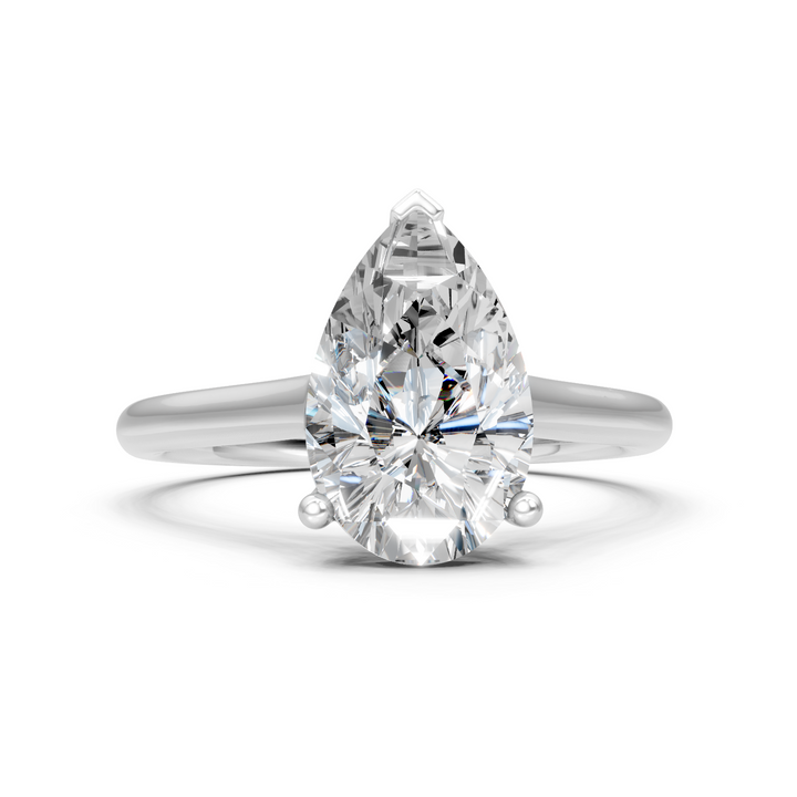 Moissanite or Lab-Grown Solitaire 1ct Pear Diamond Statement Ring - 1ct | 925 Silver