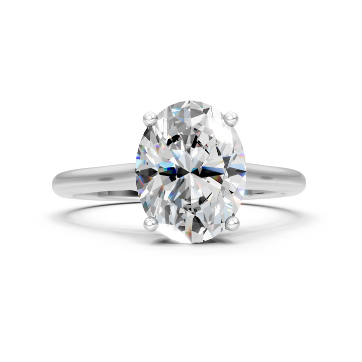 Moissanite or Lab-Grown Solitaire 1ct Oval Diamond Statement Ring - 1ct | 925 Silver