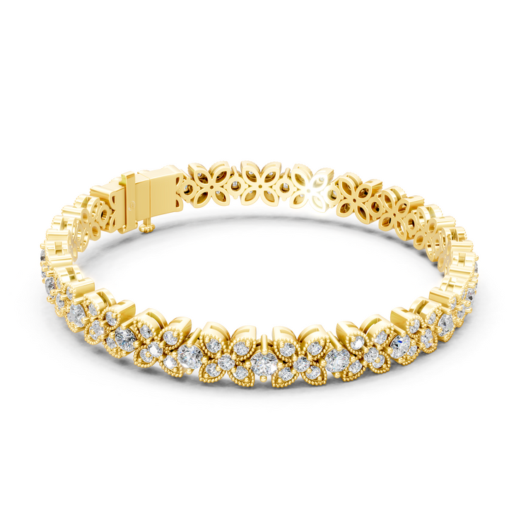 Lab-Grown or Natural Round Diamond Stylish Tennis Bracelet - 4.45ct | 7 Inch | Gold, White Gold, Rose Gold, Silver