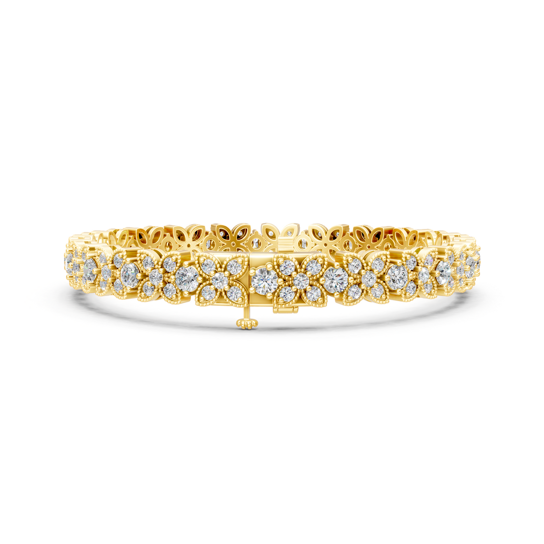 Lab-Grown or Natural Round Diamond Stylish Tennis Bracelet - 4.45ct | 7 Inch | Gold, White Gold, Rose Gold, Silver