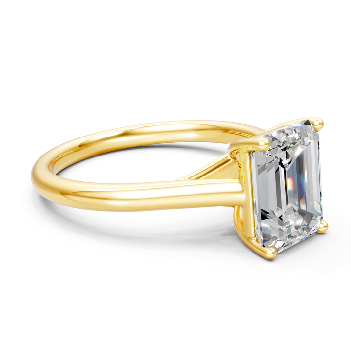 Moissanite or Lab-Grown Solitaire 1ct Emerald Diamond Statement Ring - 1ct | 925 Silver